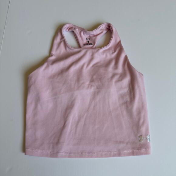 Under Armour Girls Pink Motion Crop Tank Top 6 - Picture 2 of 7